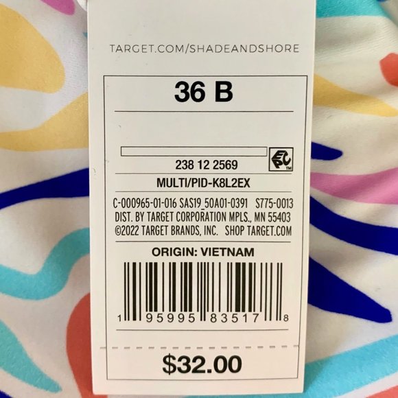 Shade & Shore™ Light Lift Shoulder Tie Bralette Bikini Top Green Blue 36B 38D - Picture 6 of 10